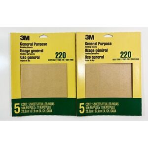 3M General-Purpose 9 In. x 11 In. 220 Grit Very Fine Sandpaper (12 PACKS OF 5)